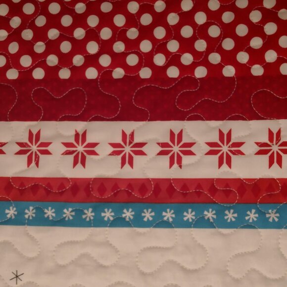 Frosty Friends! New Handmade Winter Scene Child Size / Wall Quilt - 21" X 41" - Picture 8 of 11